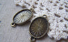 Accessories - 20 Pcs Antique Bronze Oval Base Bezel Pendant Connectors Match 13x18mm Cab A4929