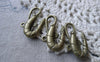 Accessories - 20 Pcs Antique Bronze Shrimp Pendants Charms 25mm A7720