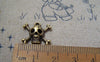 Accessories - 20 Pcs Antique Bronze Skull And Crossbones Charms 15x16mm A5221