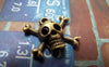 Accessories - 20 Pcs Antique Bronze Skull And Crossbones Charms 15x16mm A5221