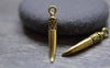 Accessories - 20 Pcs Antique Gold Horn Charms Pendants 26mm A7796
