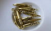 Accessories - 20 Pcs Antique Gold Horn Charms Pendants 26mm A7796