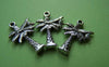 Accessories - 20 Pcs Antique Silver Crescent Moon Coconut Tree Charms 14x20mm A977