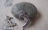 Accessories - 20 Pcs Antique Silver Crescent Moon Face Charms 15.5x27mm A5321