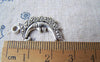 Accessories - 20 Pcs Antique Silver Crescent Moon Face Charms 15.5x27mm A5321