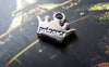 Accessories - 20 Pcs Antique Silver Crown Charms Double Sided 10x12mm A768