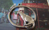 Accessories - 20 Pcs Antique Silver Filigree Cat And Mouse Round Charms 25x31mm A4142