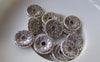 Accessories - 20 Pcs Antique Silver Flower Textured Rondelle Chips Spacer Beads 12mm A5375