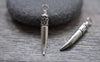 Accessories - 20 Pcs Antique Silver Horn Charms Pendants 26mm A7797