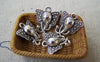 Accessories - 20 Pcs Antique Silver Ivory Elephant Charms 15x16mm A595