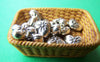 Accessories - 20 Pcs Antique Silver Rondelle Heart Beads 7x9mm A904