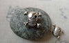 Accessories - 20 Pcs Antique Silver Rondelle Skull Beads Double Sided 12x15mm A5848