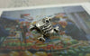 Accessories - 20 Pcs Antique Silver Rondelle Skull Beads Double Sided 12x15mm A5848