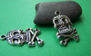 Accessories - 20 Pcs Antique Silver Skull And Crossbones Charms 15x25mm A1565