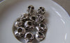 Accessories - 20 Pcs Antique Silver Skull Beads Double Sided 8x12mm A5364