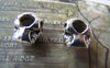 Accessories - 20 Pcs Antique Silver Skull Beads Double Sided 8x12mm A5364