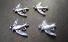 Accessories - 20 Pcs Antique Silver Swallow Bird Connector Charms 16x21mm A836