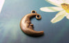 Accessories - 20 Pcs Crescent Moon Face Connectors Antique Bronze Charms 12x15mm A306