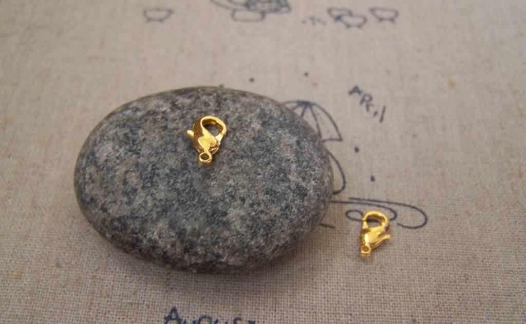 Accessories - 20 Pcs Gold Plated Brass Lobster Clasp 5x10mm A5174