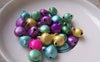 Accessories - 20 Pcs Metal Bell Painted Jingle Bell Charms Mixed Color 8mm A3858