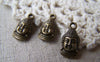 Accessories - 20 Pcs Of Antique Bronze 3D Buddha Head Charms Double Sided 8x16mm A1007