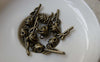Accessories - 20 Pcs Of Antique Bronze 3D Rose Flower Charms 9x27mm A7320