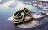 Accessories - 20 Pcs Of Antique Bronze Alphabet Letter B Charms 16x18mm A481