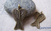 Accessories - 20 Pcs Of Antique Bronze Angel Double Wings Charms 16x29mm A5755