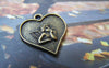 Accessories - 20 Pcs Of Antique Bronze Angel Heart Charms 17x18mm A4835