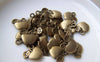 Accessories - 20 Pcs Of Antique Bronze Apple Charms 10x10mm A457