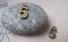 Accessories - 20 Pcs Of Antique Bronze Arabic Figure Number 5 Five Charms 7x15mm A1770