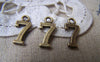 Accessories - 20 Pcs Of Antique Bronze Arabic Figure Number 7 Seven Charms 7x15mm A1772