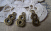 Accessories - 20 Pcs Of Antique Bronze Arabic Figure Number 8 Eight Charms 7x15mm A1773