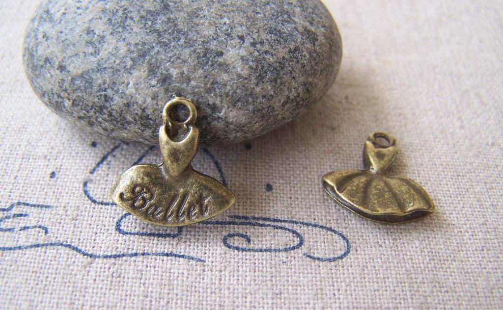 Accessories - 20 Pcs Of Antique Bronze Ballet Dress Charms 15x16mm A619