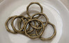 Accessories - 20 Pcs Of Antique Bronze Bamboo Ring Charms 22mm A7503