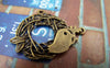 Accessories - 20 Pcs Of Antique Bronze Birds Nest Charms 22x28mm A5176