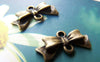 Accessories - 20 Pcs Of Antique Bronze Bow Tie Knot Connector 8x20mm A743