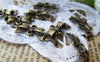 Accessories - 20 Pcs Of Antique Bronze Bow Tie Knot Connector 8x20mm A743