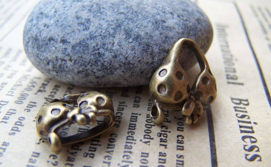 Accessories - 20 Pcs Of Antique Bronze Bra Charms 9x16mm A740