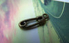 Accessories - 20 Pcs Of Antique Bronze Brooch-Style Charms Connector Size 6x15mm A1408
