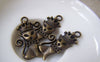 Accessories - 20 Pcs Of Antique Bronze Cat Crown Queen Charms 15x31mm A4686