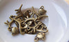 Accessories - 20 Pcs Of Antique Bronze Cat Play Yarn Ball Charms 18x18mm A5054