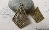 Accessories - 20 Pcs Of Antique Bronze Chandelier Diamond Shaped Earring Pendant Charms 25x35mm A6755
