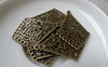 Accessories - 20 Pcs Of Antique Bronze Chandelier Diamond Shaped Earring Pendant Charms 25x35mm A6755