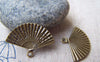Accessories - 20 Pcs Of Antique Bronze Chinese Folding Fan Charms 17x24mm A3601