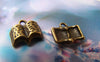 Accessories - 20 Pcs Of Antique Bronze Classic Book Charms 8x12mm A1433