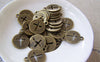 Accessories - 20 Pcs Of Antique Bronze Cross Filigree Round Cut Out Charms Pendant 14x17mm A4394