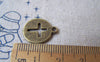 Accessories - 20 Pcs Of Antique Bronze Cross Filigree Round Cut Out Charms Pendant 14x17mm A4394
