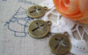 Accessories - 20 Pcs Of Antique Bronze Cross Filigree Round Cut Out Charms Pendant 14x17mm A4394
