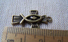 Accessories - 20 Pcs Of Antique Bronze Cross Fish Charms Pendants 13x25mm A3016